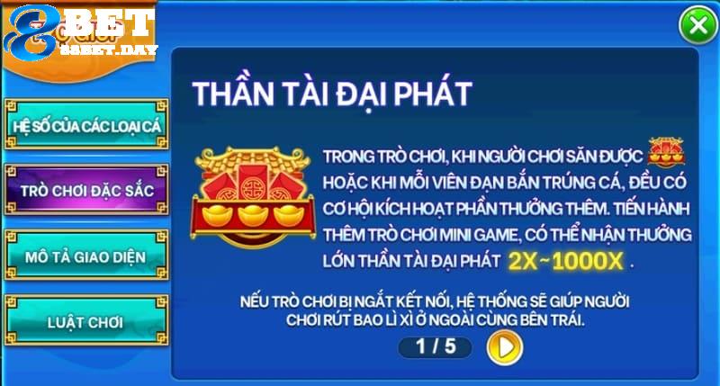 Chơi CaiShen Fishing nhận thưởng không ngừng nghỉ tại 88bet 7 Luật chơi bắn cá đã được 88bet quy định cụ thể