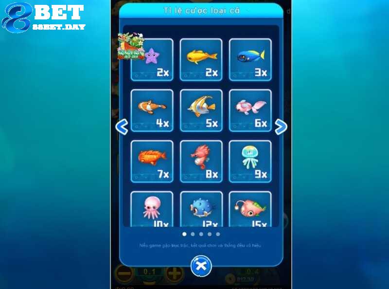 Bắn cá OneShot Fishing tại 88bet càng chơi càng ghiền 8 Mỗi sinh vật biển sẽ có hệ số nhân khác nhau