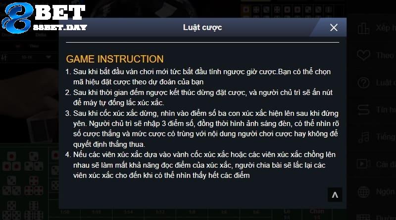 Tuyệt chiêu đặt cược tài xỉu tại 88bet thắng liên tiếp 7 Người chơi nên nắm rõ quy trình một ván cược diễn ra như thế nào